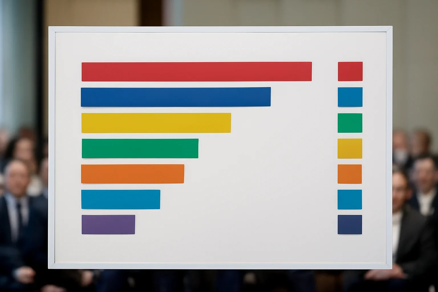 Election results board with multiple party vote shares displayed