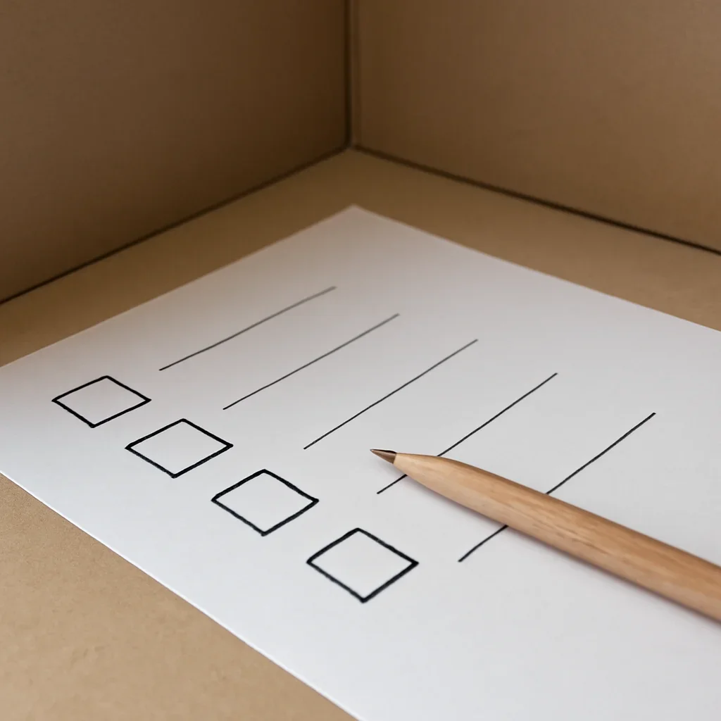 A ballot paper and pencil in a polling booth