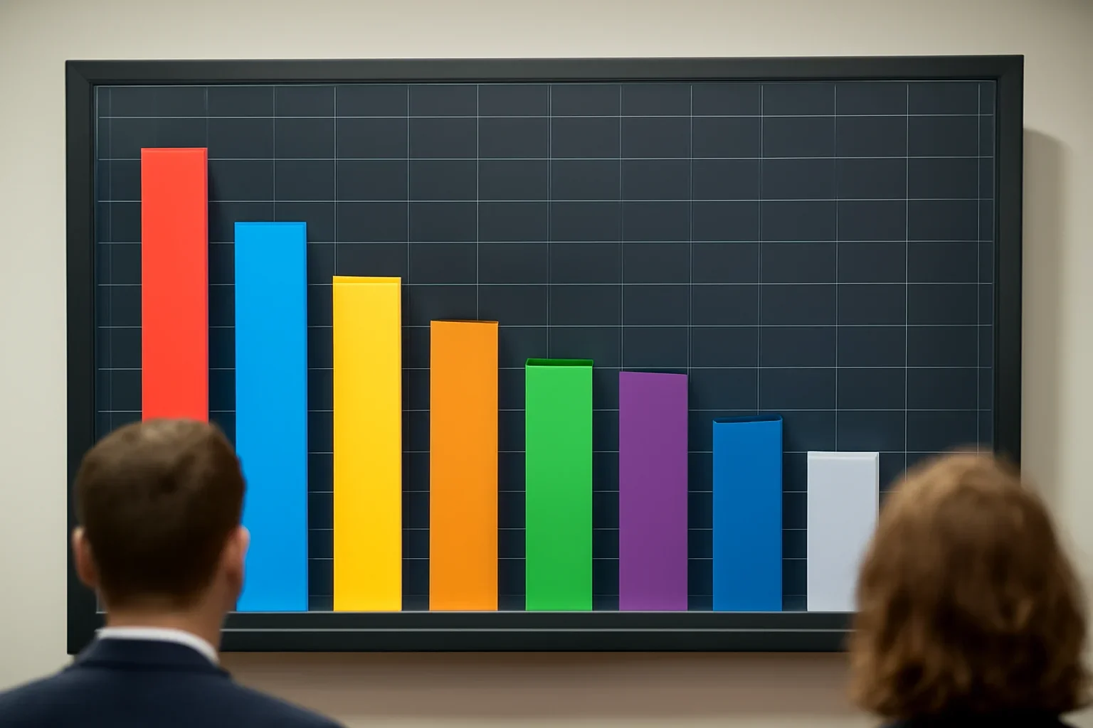 Election results board with multiple party vote shares displayed